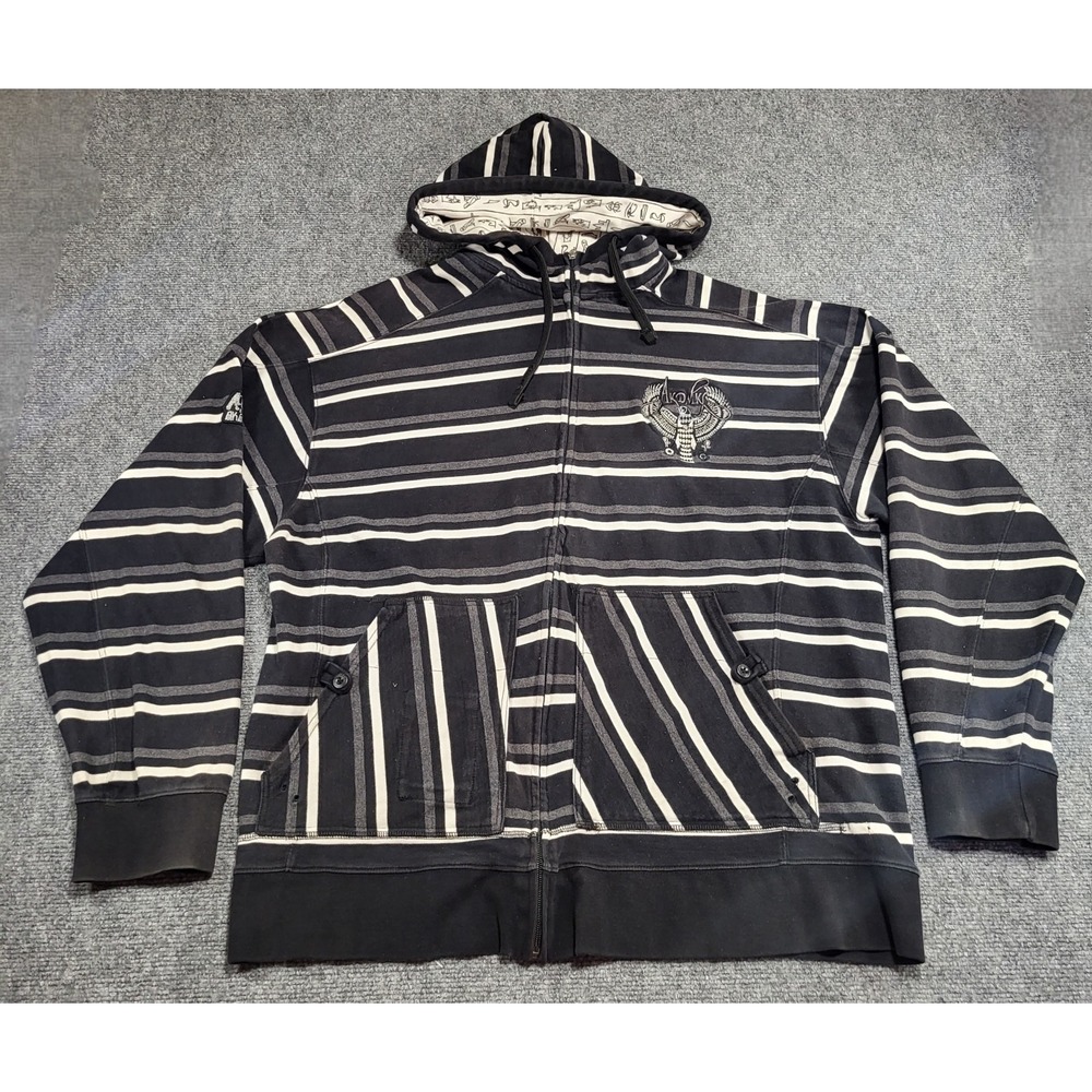 Vtg Y2K Akademiks Full-Zip embroidered Long-Sleeve Hoodie Sweatshirt Size XXL